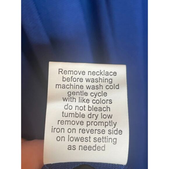 NY Collection Womens Stretch Round Neck Necklace Top Flutter Sleeve Size 3X Blue - Picture 5 of 7